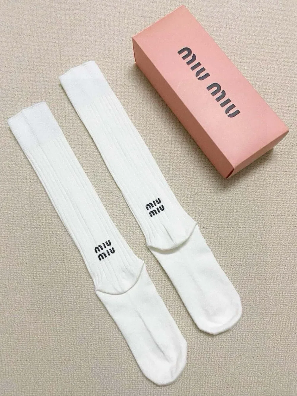 Miu Miu Logo Knee High Socks